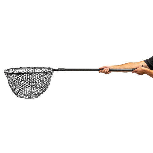 YakAttack Acc. Landing Net 16” x 19” Landing Net with 24” Long Telescoping Handle and Rubber Netting, Black