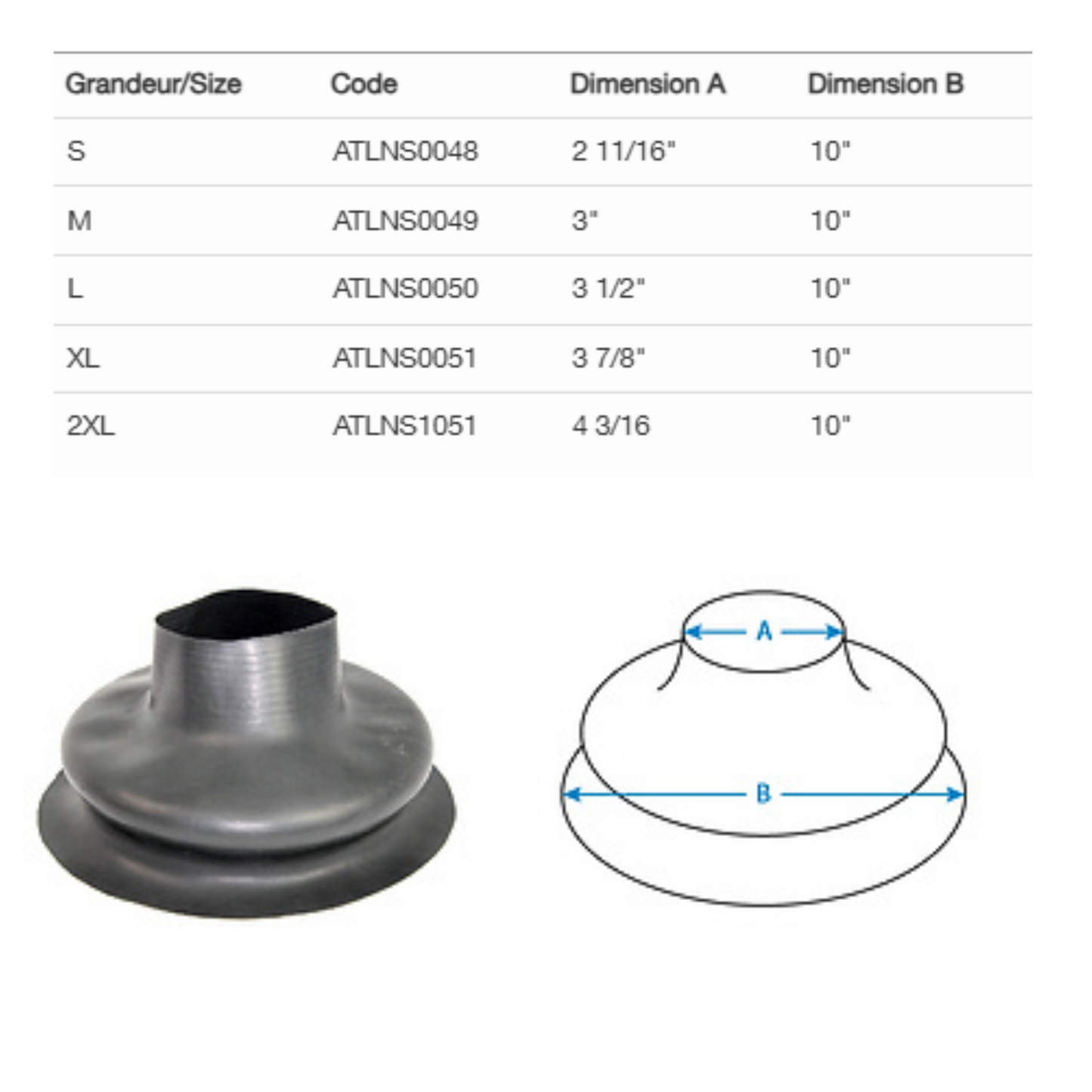 Atlan Acc. Joint étanche en Latex pour Cou