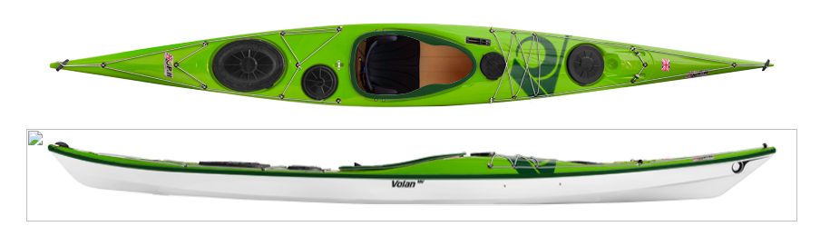 Kayak Volan 160 Lightweight Kevlar/ Carbone Vert Pâle/Blanc/Vert Forêt