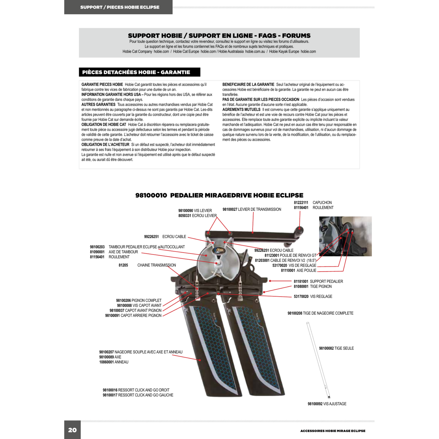 Hobie Acc. Eclipse Fin - Flow Fin Assembly Eclipse (Unité)