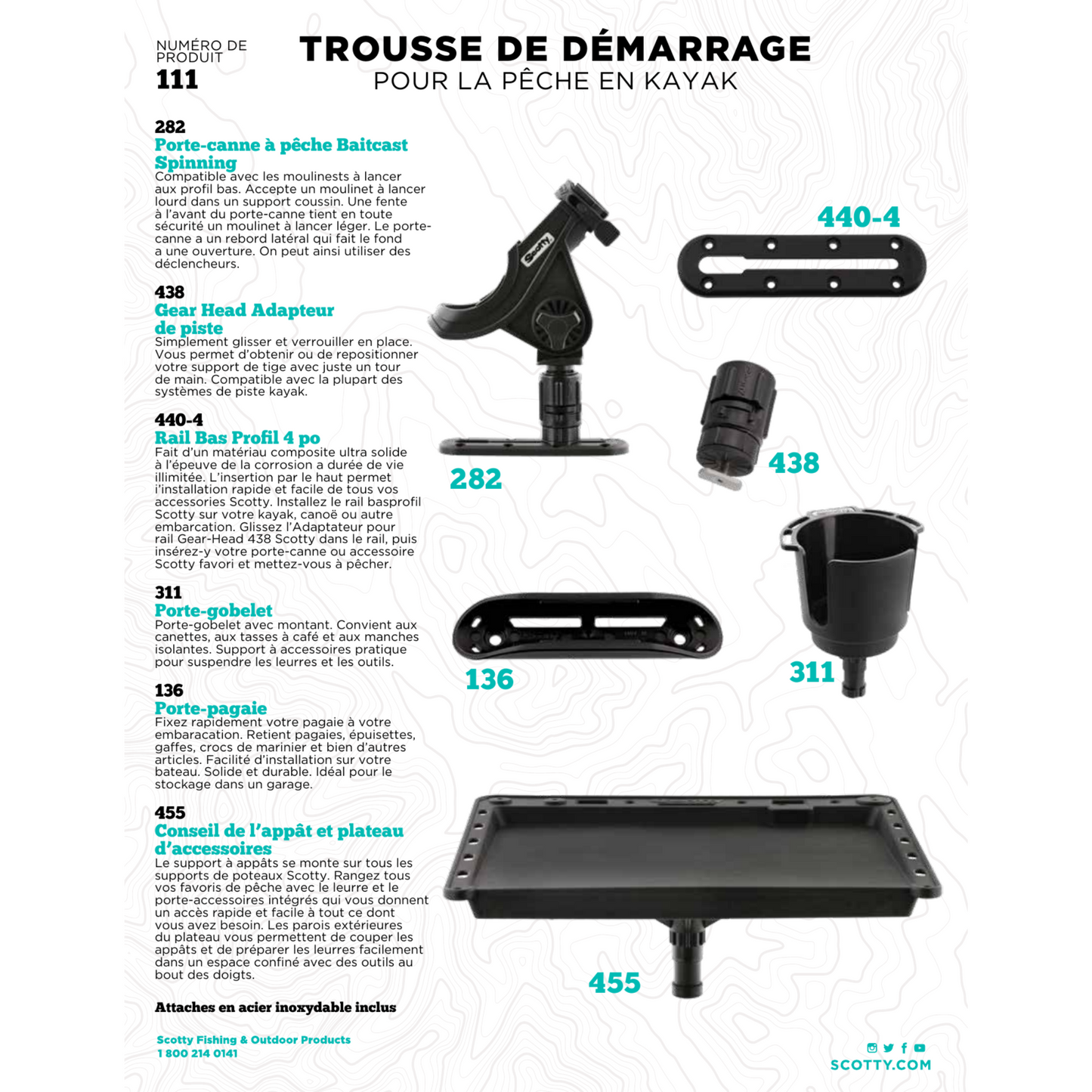 Scotty 111 Trousse de Départ pour Kayak de Pêche