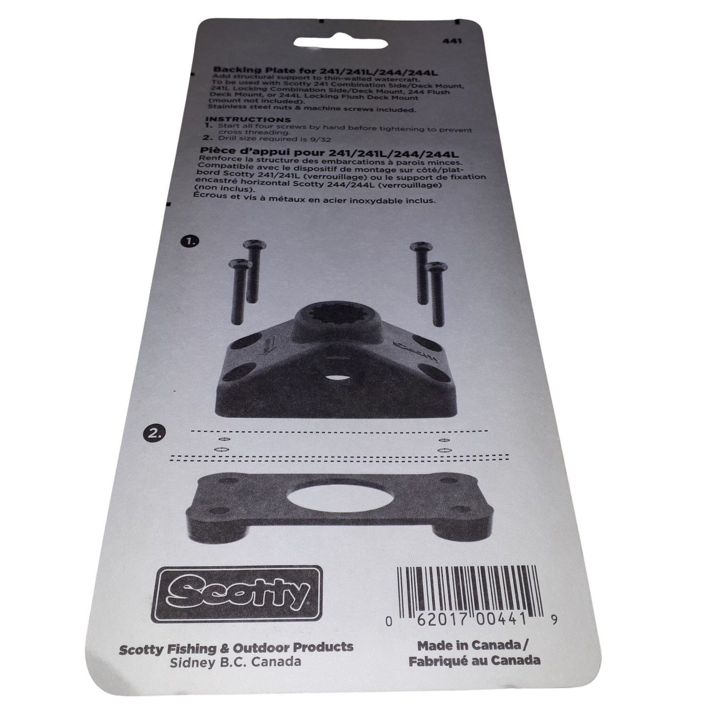 Scotty 441 Plaque de Montage pour Support 0241/0244 - Backing Plate