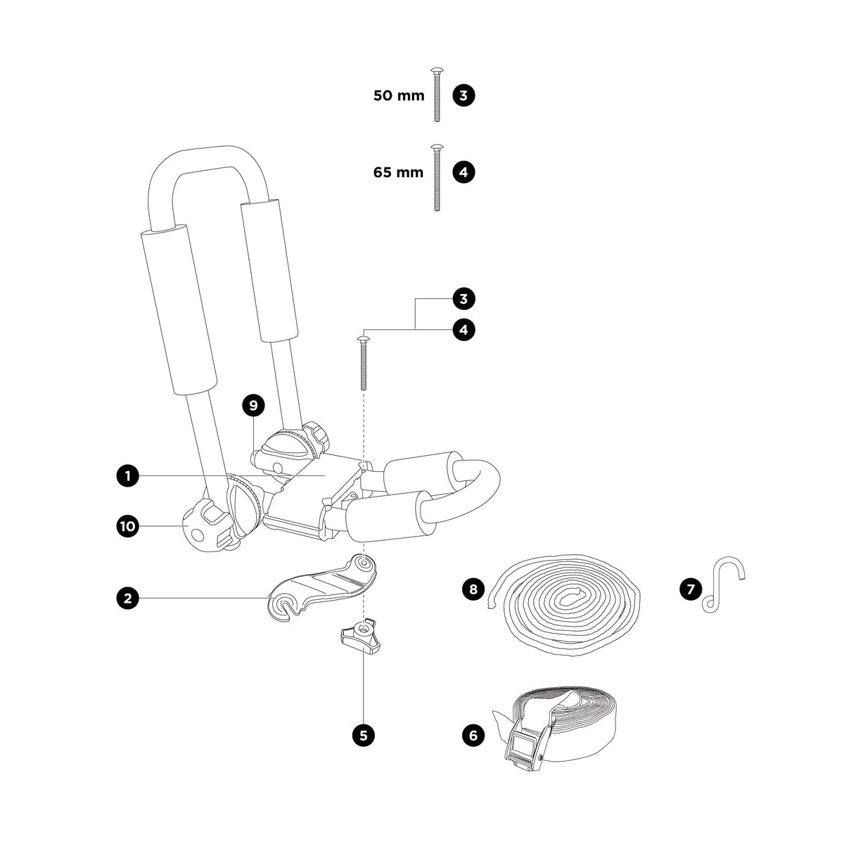 Sportsrack folding J style holder - Mooring Deluxe
