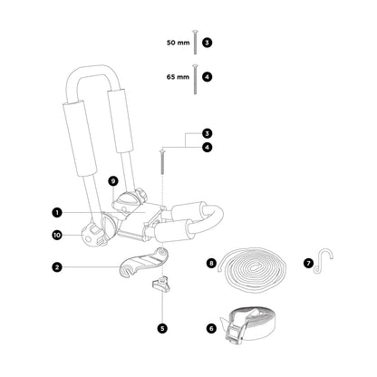 Sportsrack folding J style holder - Mooring Deluxe
