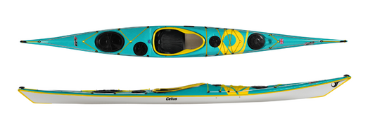 P&amp;H Kayak Cetus LV Lightweight Kevlar/Carbon Turquoise/White/Yellow