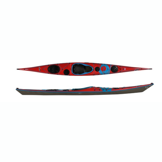 P&H kayak Cetus MV Lightweight Kevlar/Carbon Signal Red-Clear-Blue