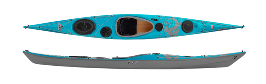 P&H Kayak Volan 158 Performance Kevlar/Diolen Turquoise/Gris Pale/Gris Pale