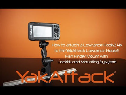 YakAttack Acc. Support de sonar Lowrance Hook2 avec système de montage LockNLoad monté sur rail